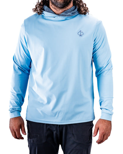 Pins and Aces Performance Golf Hoodie - Squiggle Blue
