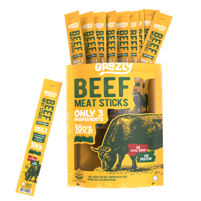Grazly  Plain Beef Meat Sticks - 100% Grass-Fed & Finished