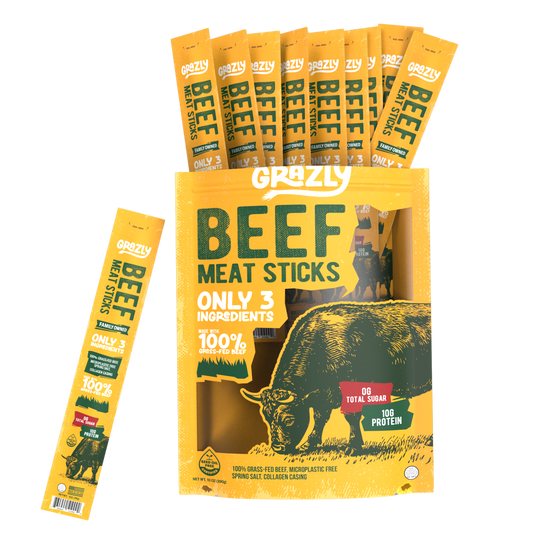 Grazly  Plain Beef Meat Sticks - 100% Grass-Fed & Finished