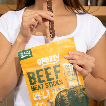 Grazly  Plain Beef Meat Sticks - 100% Grass-Fed & Finished