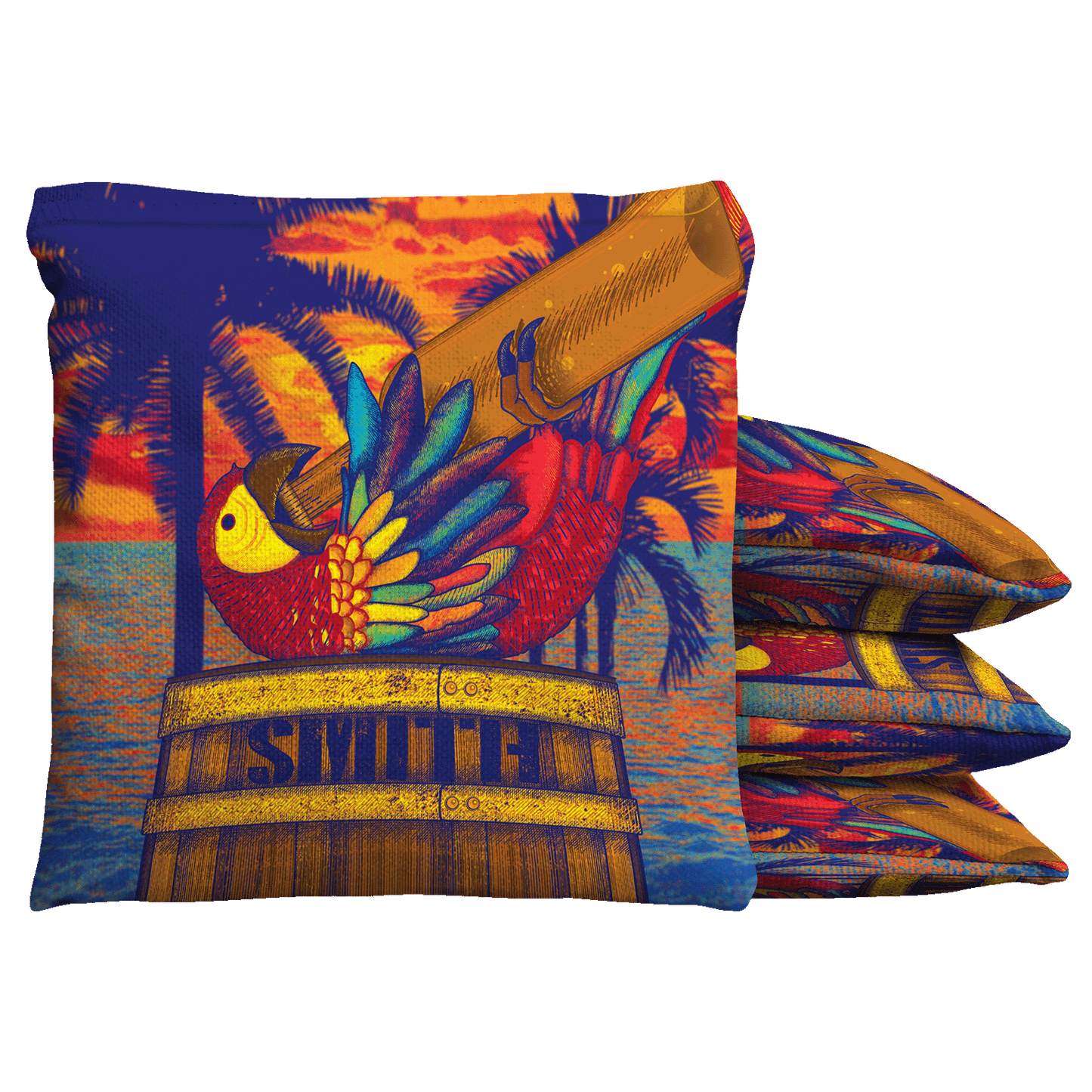 Baggo Plastered Parrot Baggo Cornhole Bean Bag Toss Bags (set of 8)