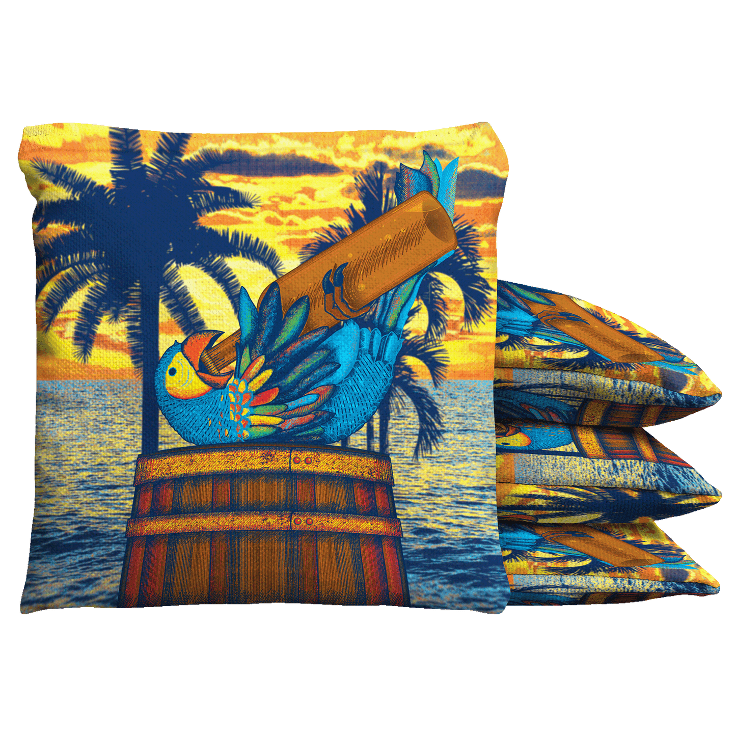 Baggo Plastered Parrot Baggo Cornhole Bean Bag Toss Bags (set of 8)