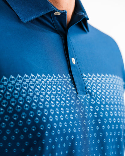 Pins and Aces Player Preferred™ Polo - Spade Fade - Navy
