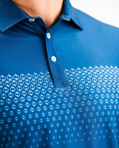 Pins and Aces Player Preferred™ Polo - Spade Fade - Navy
