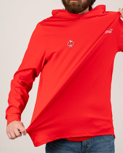 Pins and Aces Performance Golf Hoodie - Coca-Cola Red
