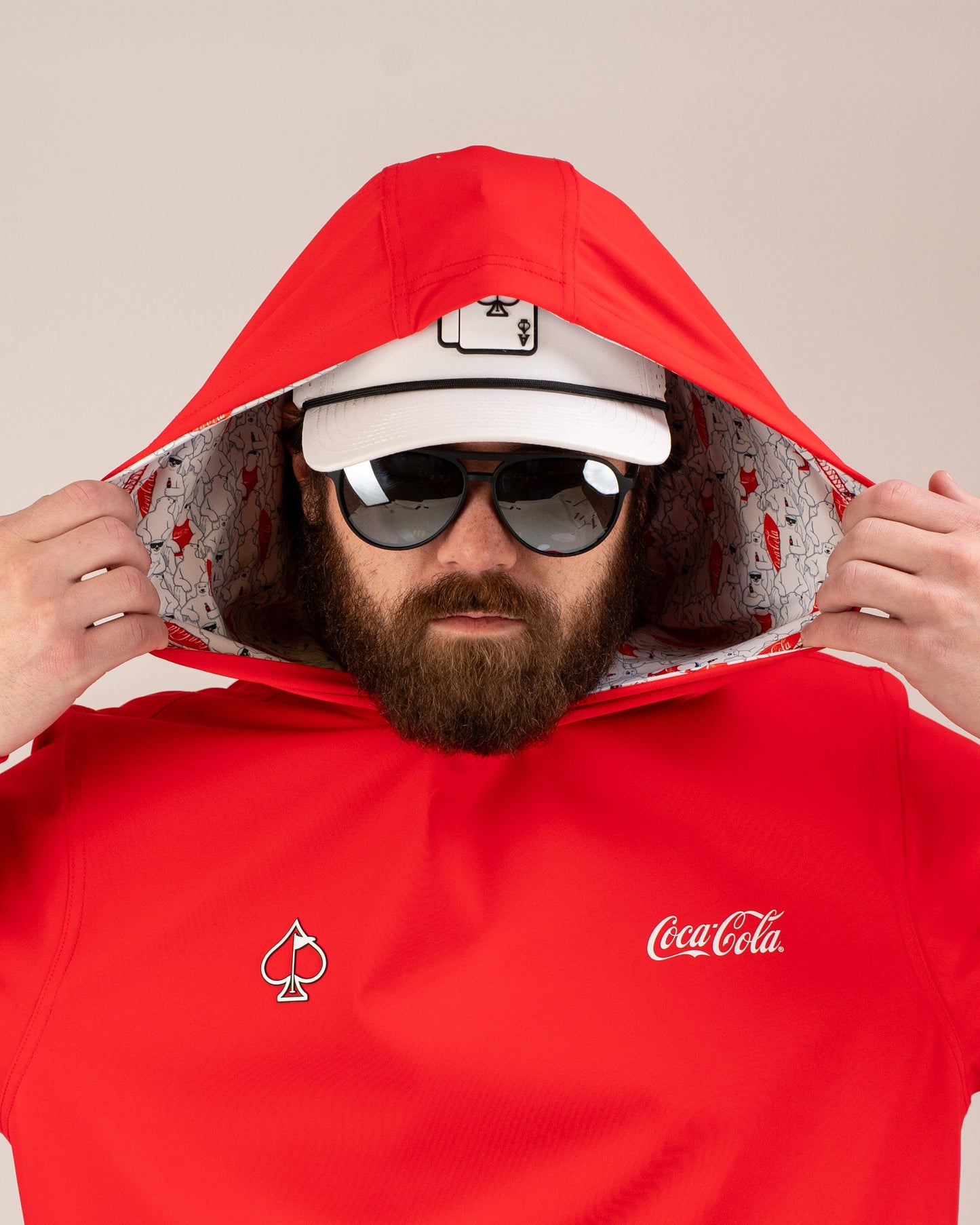 Pins and Aces Performance Golf Hoodie - Coca-Cola Red