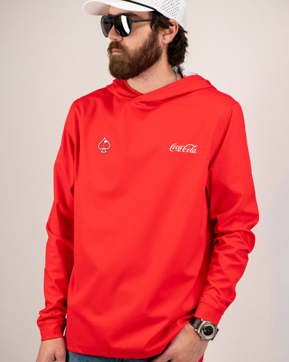 Pins and Aces Performance Golf Hoodie - Coca-Cola Red