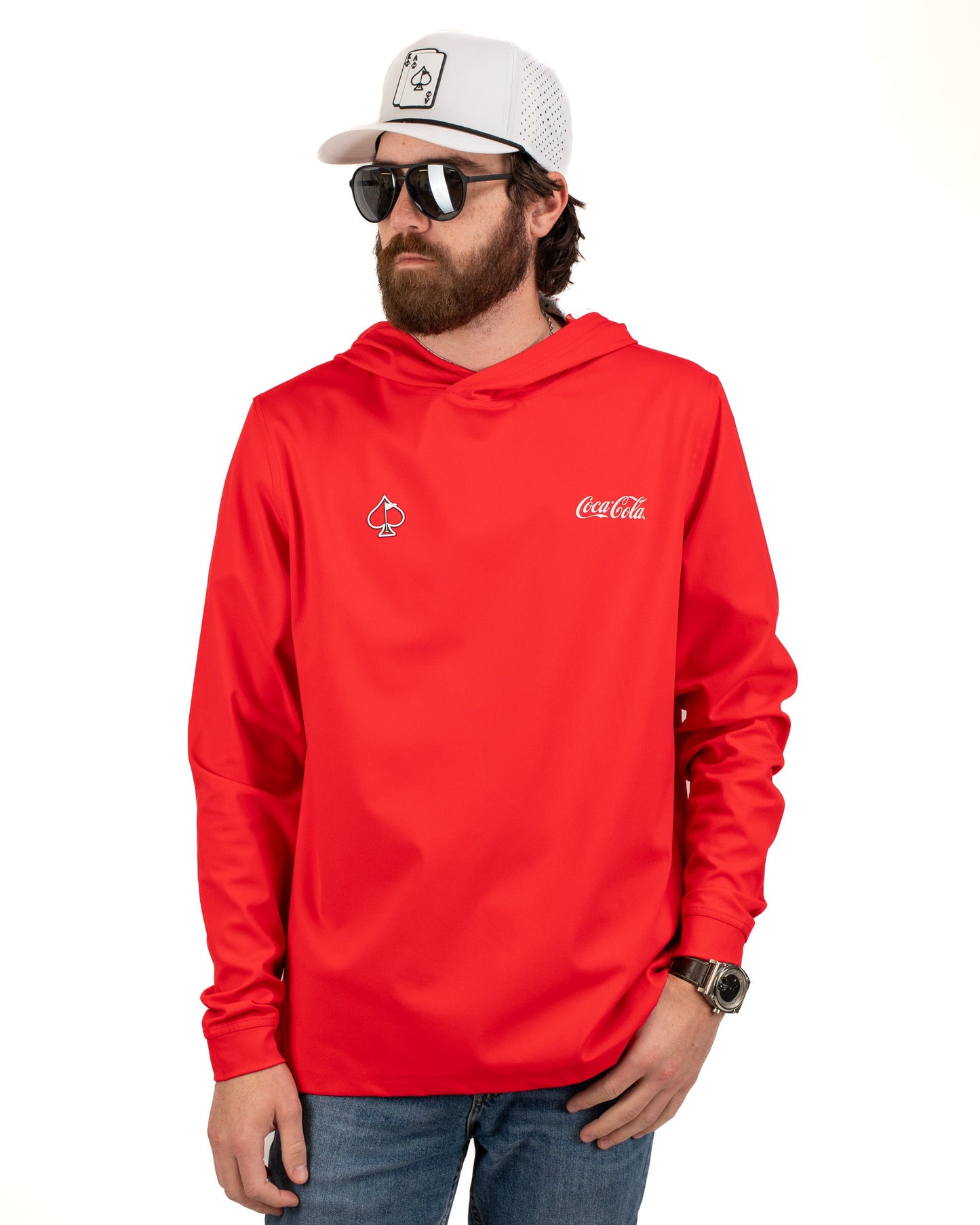 Pins and Aces Performance Golf Hoodie - Coca-Cola Red