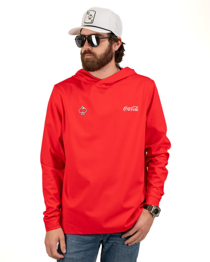 Pins and Aces Performance Golf Hoodie - Coca-Cola Red