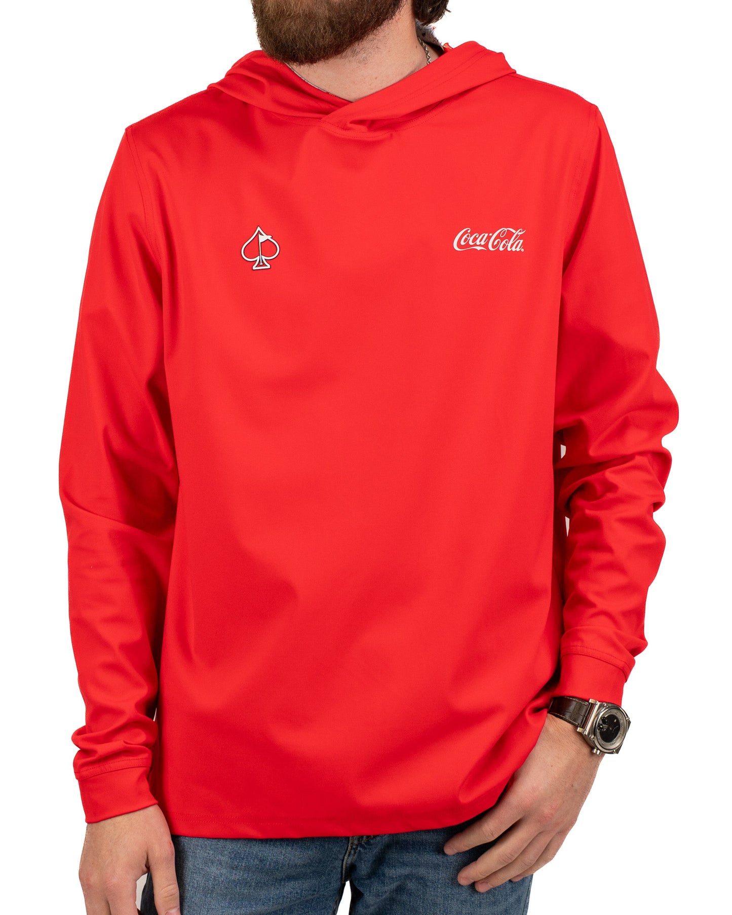 Pins and Aces Performance Golf Hoodie - Coca-Cola Red