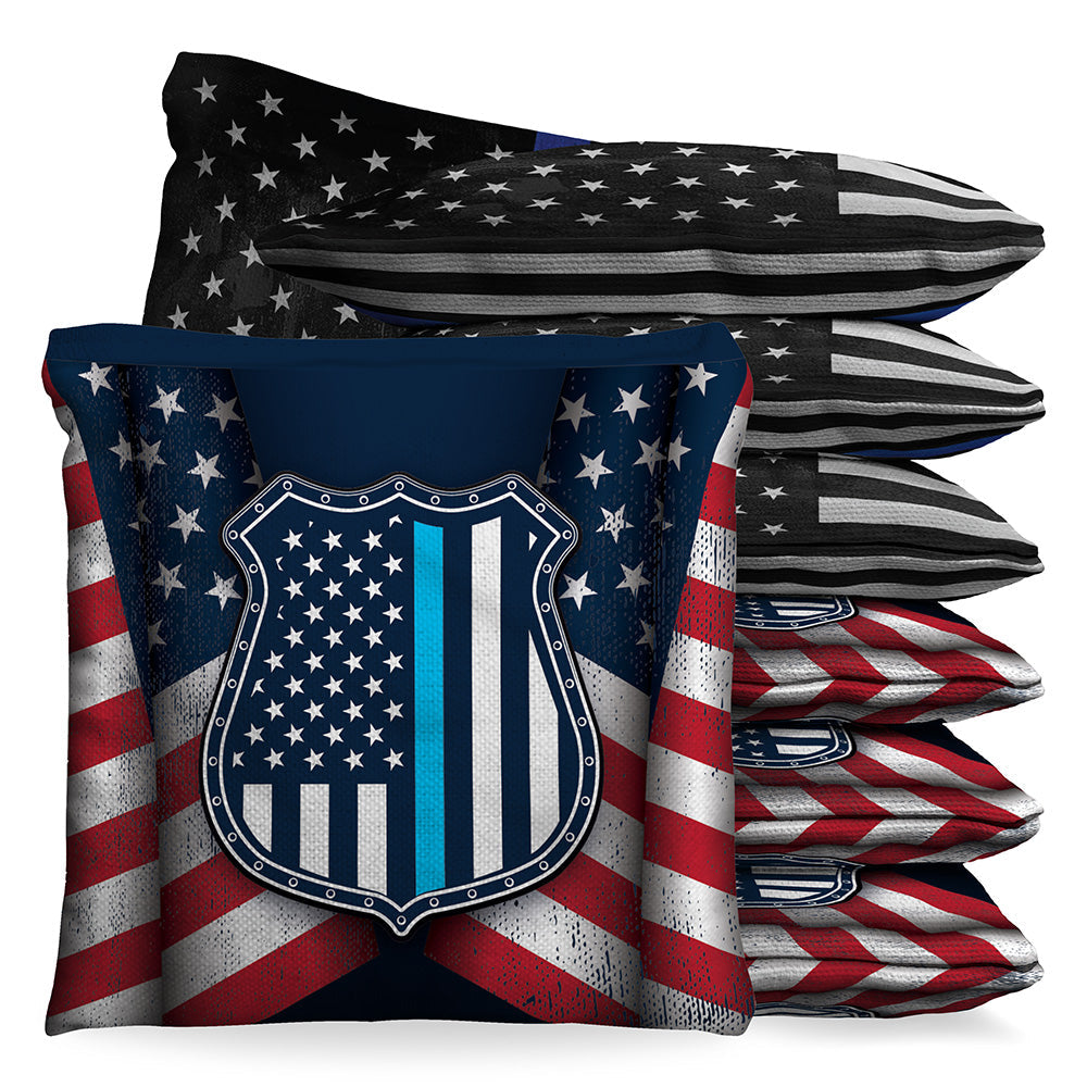 BaggoThin Blue Line Cornhole Bean Bag Toss Bags (set of 8)