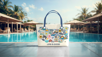 Life is Good Beachcomber Bag Birch White