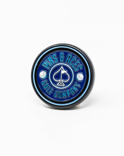 Pins and Aces Pop Out Medallion Ball Marker - Navy