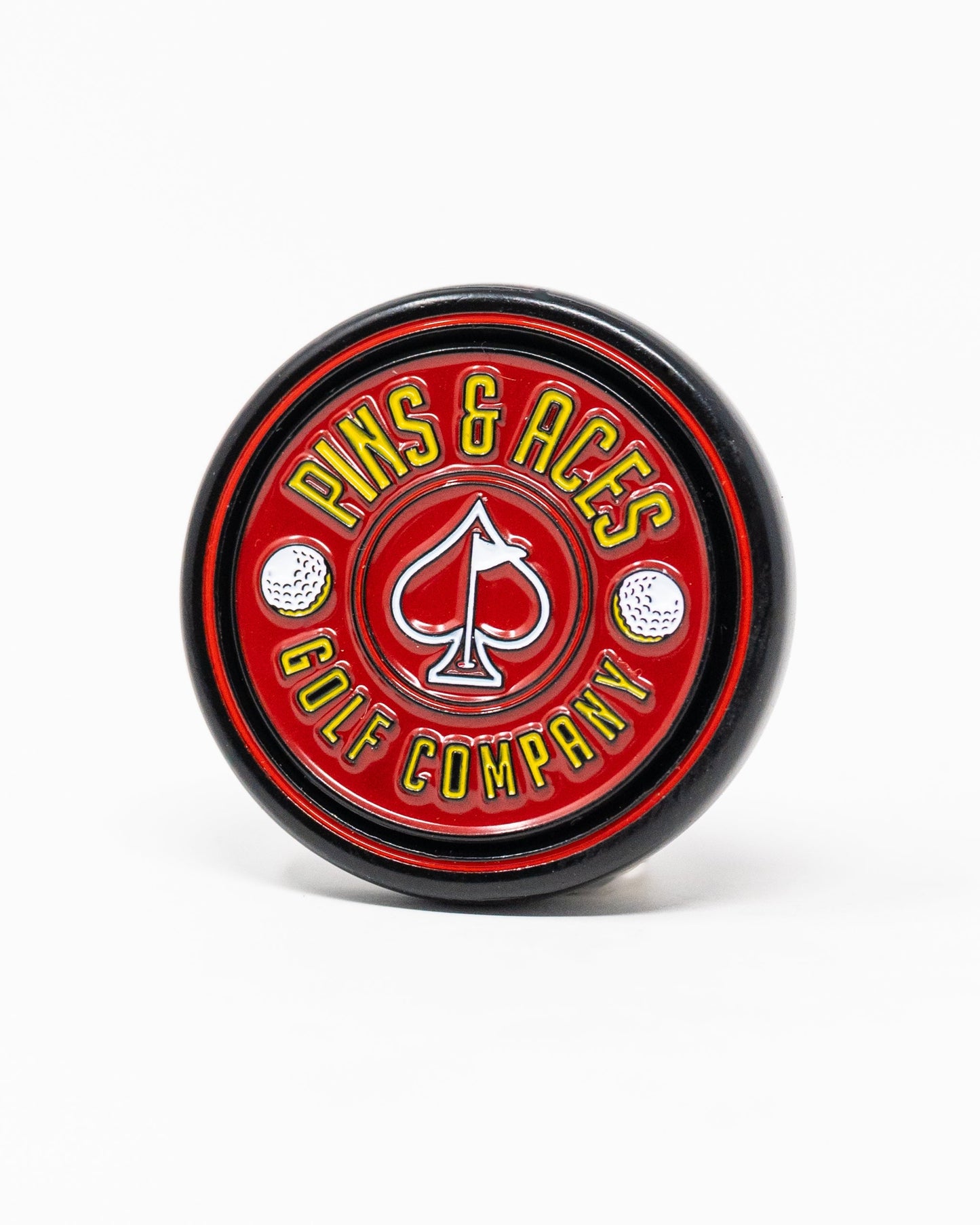 Pins and Aces Pop Out Medallion Ball Marker - Red