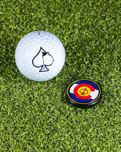 Pins and Aces Pop Out Medallion Ball Marker - Colorado