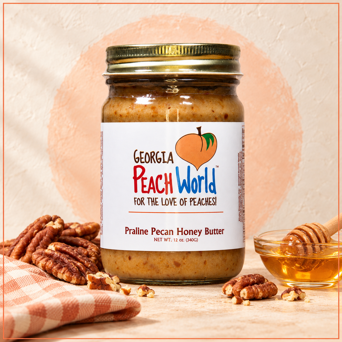 Georgia Peach  Praline Pecan Honey Butter