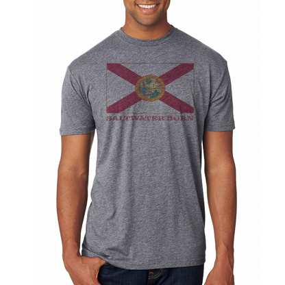 Saltwater Born Key West, Florida Flag Soft Tee