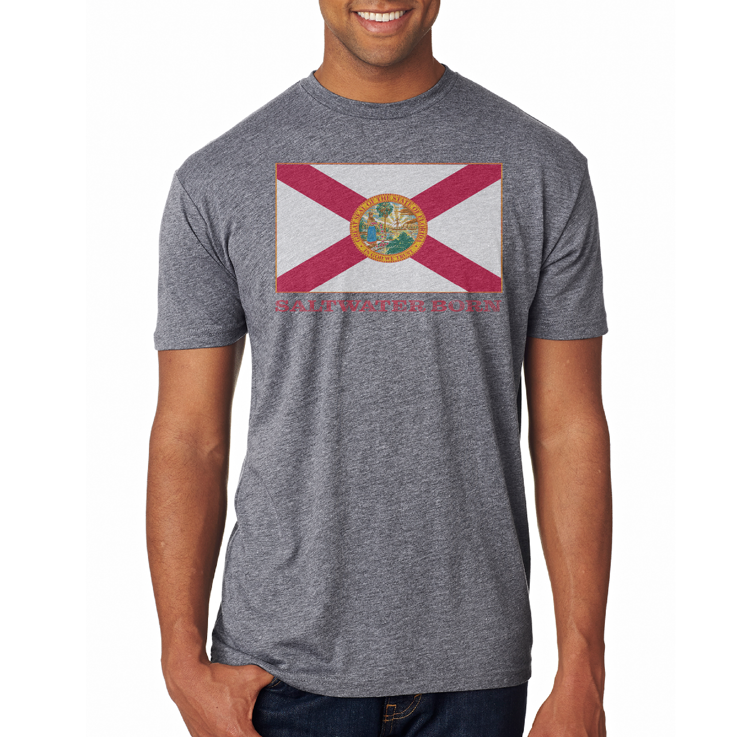 Saltwater Born Key West, Florida Flag Soft Tee