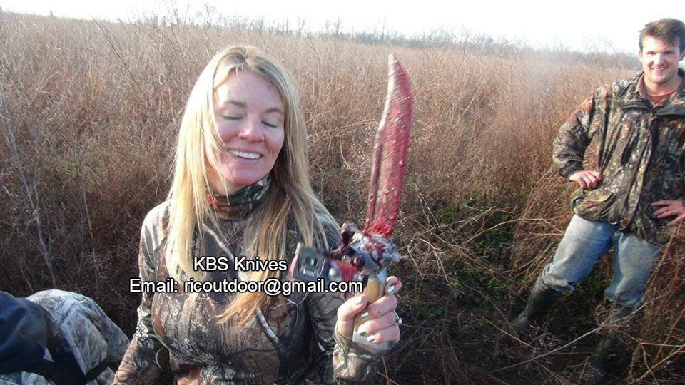 KBS Knives Rambo Knife – Handmade 17" Damascus Steel Blade with Blood Groove & Rosewood Handle