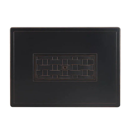 Balkene Home Preston 44" Rectangular Basketweave Aluminum Convertible Gas Fire Pit Table