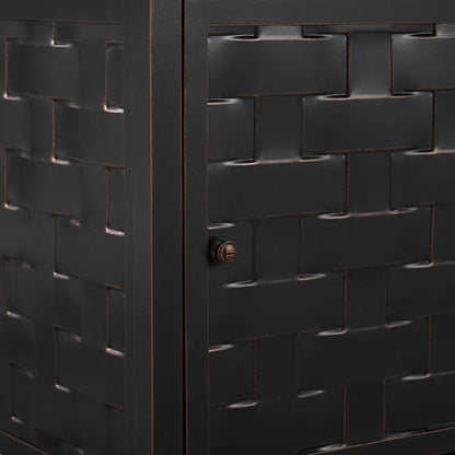 Balkene Home Preston 44" Rectangular Basketweave Aluminum Convertible Gas Fire Pit Table