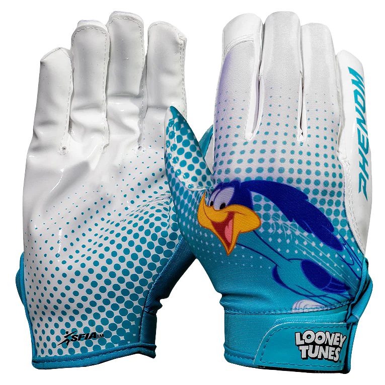 Looney Tunes Football Gloves - Road Runner - VPS4 by Phenom Elite