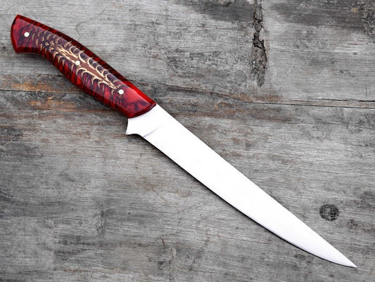 KBS Knives Professional Fillet Knife – 13" with Red Epoxy Resin Handle