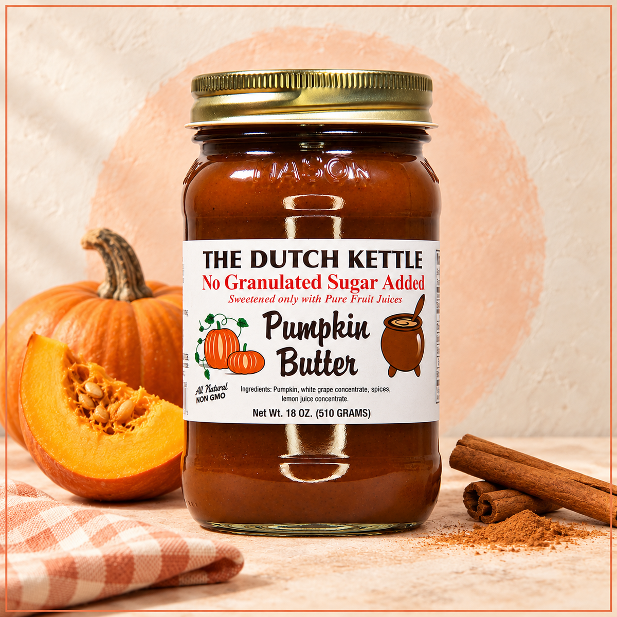 Georgia Peach  Pumpkin Butter - No Sugar Added