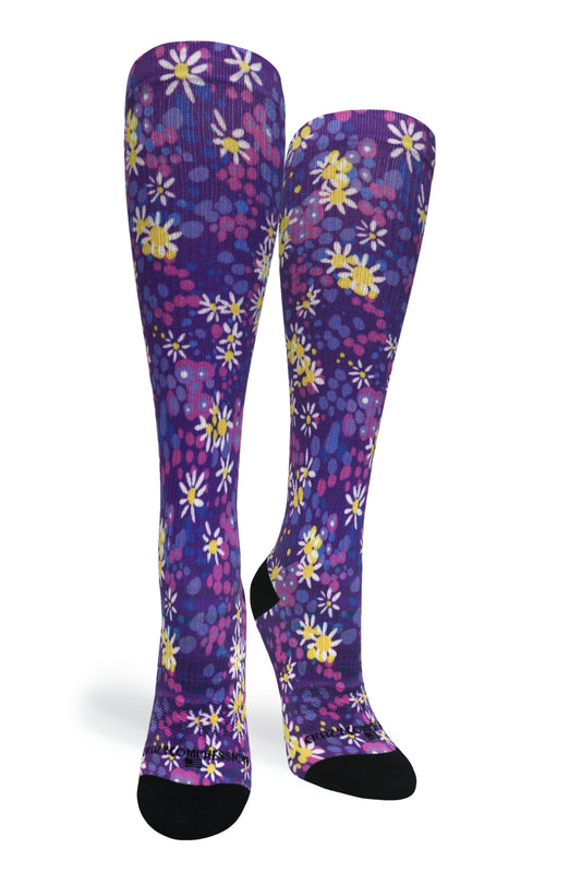 Crazy Compression Purple Petals - (Standard & Extra Wide)