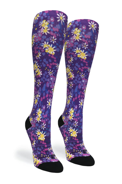 Crazy Compression Purple Petals - (Standard & Extra Wide)