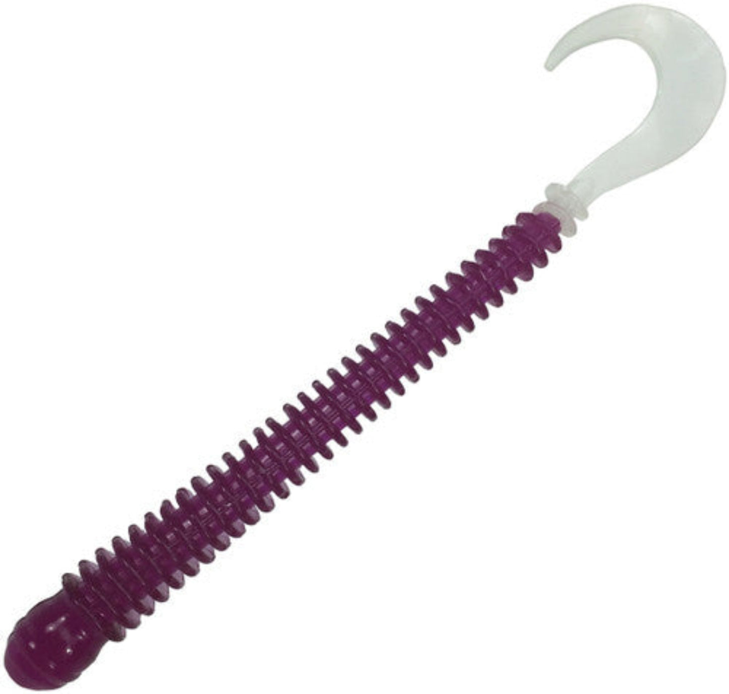 Just Lures Fishing Ring Worm 4" -  Purple Glow Tail