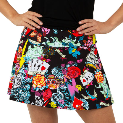 Queen of the Court Tattoo Swing Skirt
