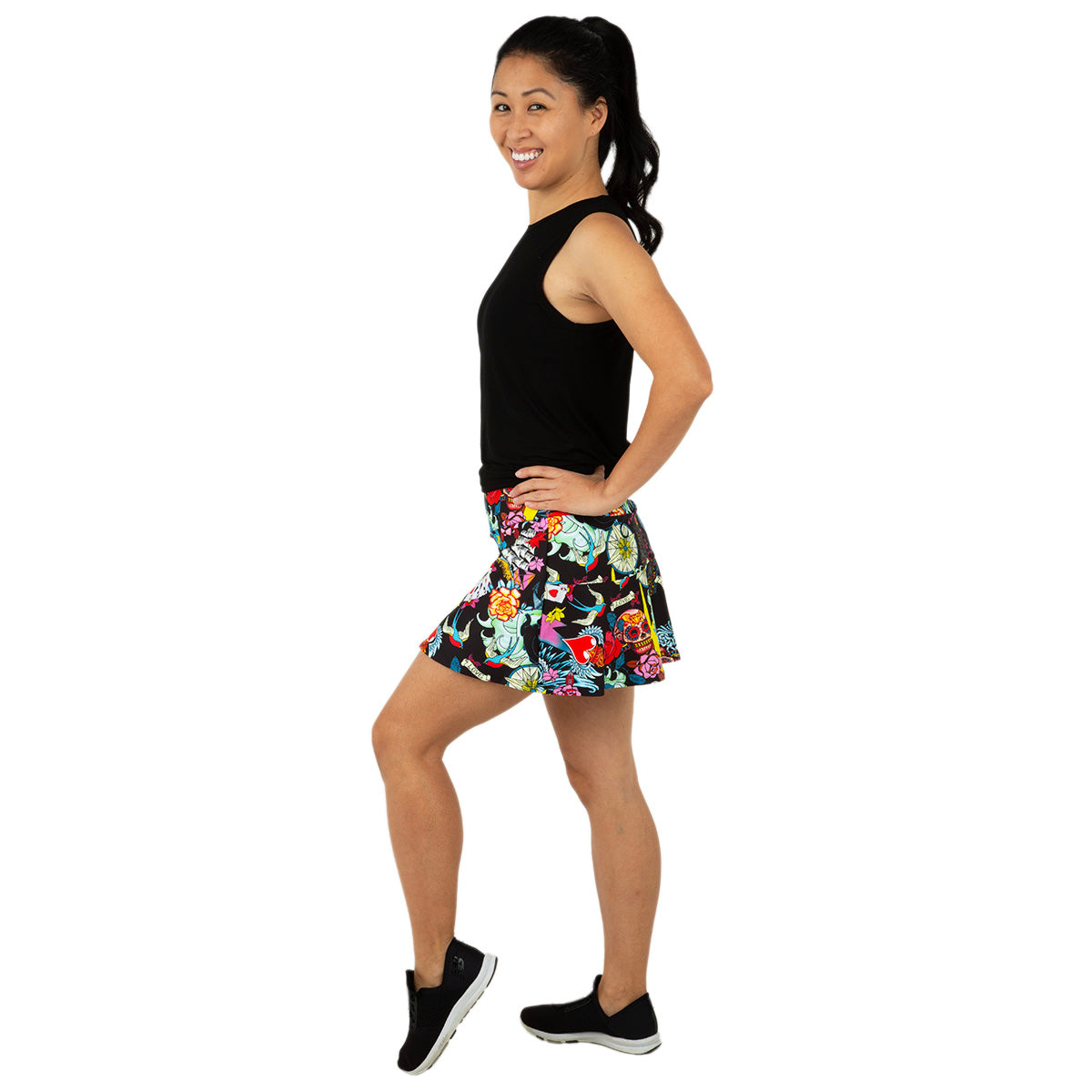 Queen of the Court Tattoo Swing Skirt