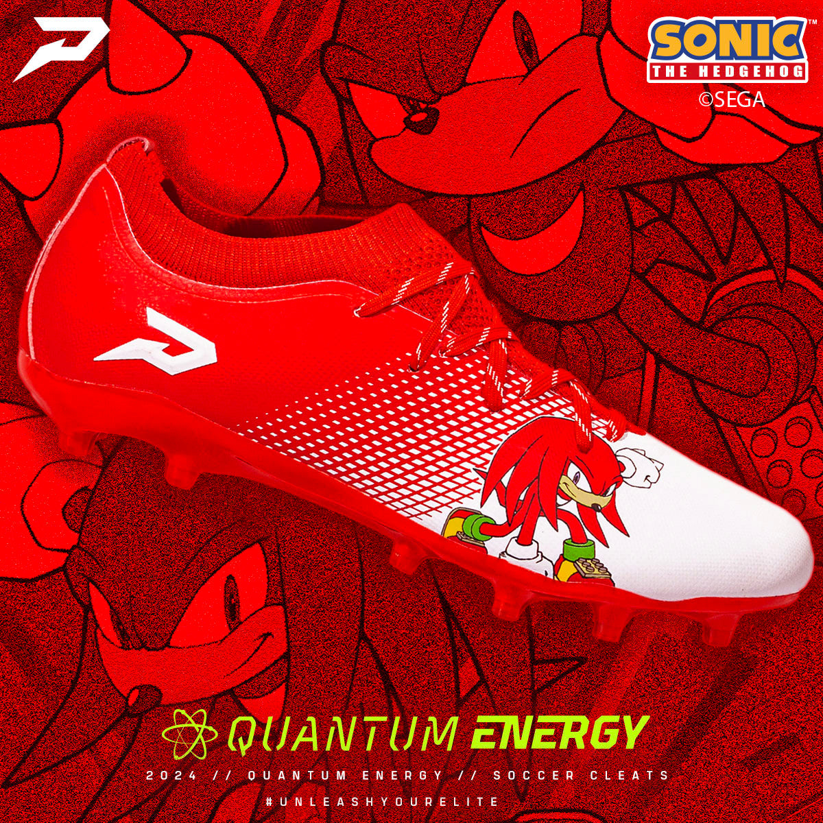 Phenom Elite Knuckles the Echidna Flag Football Cleats - Quantum Energy by Phenom Elite