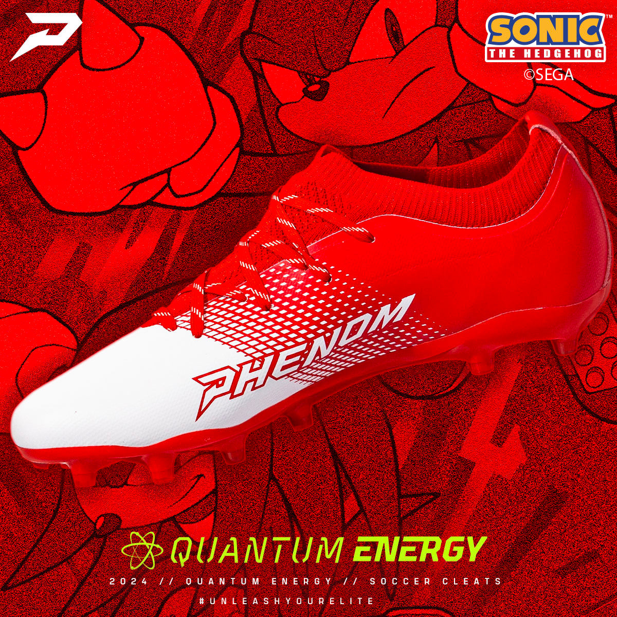 Phenom Elite Knuckles the Echidna Flag Football Cleats - Quantum Energy by Phenom Elite