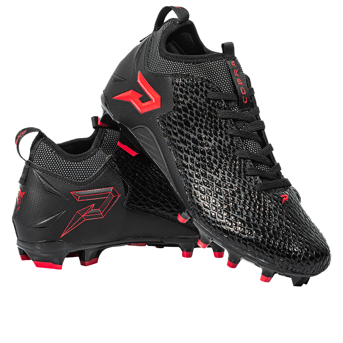 Quantum Speed: Football Cleats - Black Cobra Skin