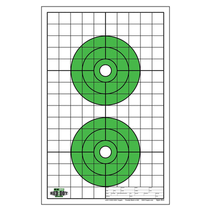EZ2C Targets RD3: Two 6" Bullseyes Paper Targets 11"x17" USA Made