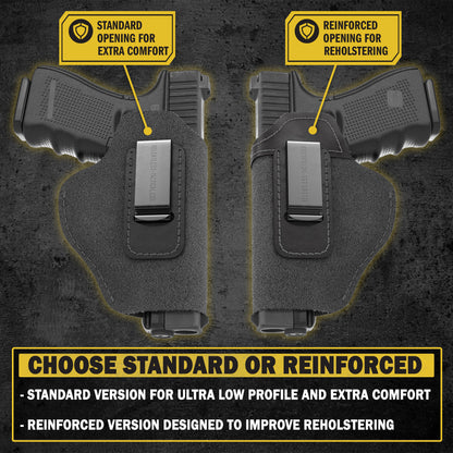 Relentless Tactical The Ultimate Suede Leather IWB Holster Large Size | Fits S&W Shield/Glock/XD - Lifetime Warranty - Made in USA