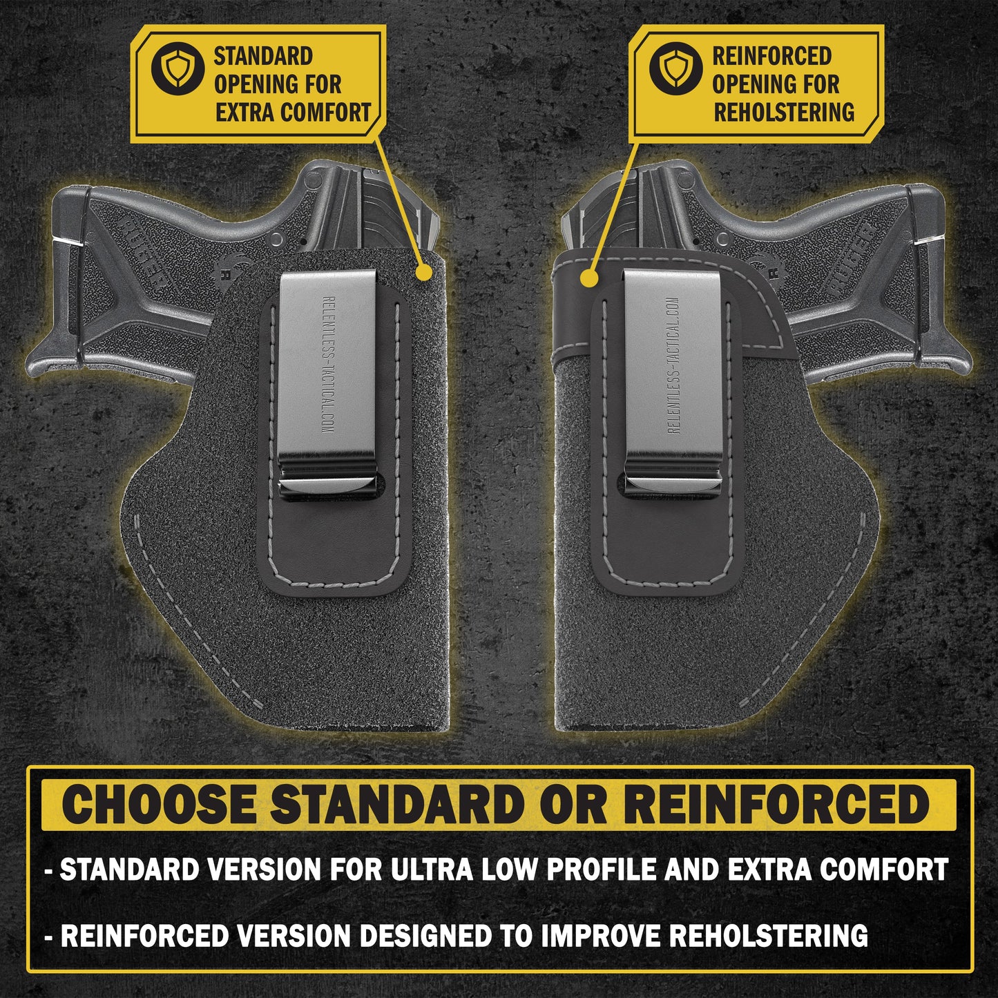 Relentless Tactical The Ultimate Suede Leather IWB Holster - Small Size | Fits Ruger LCP, LCP2, Sig P238, P290, S&W Bodyguard .380 and Most .380's  - Lifetime Warranty - Made in USA