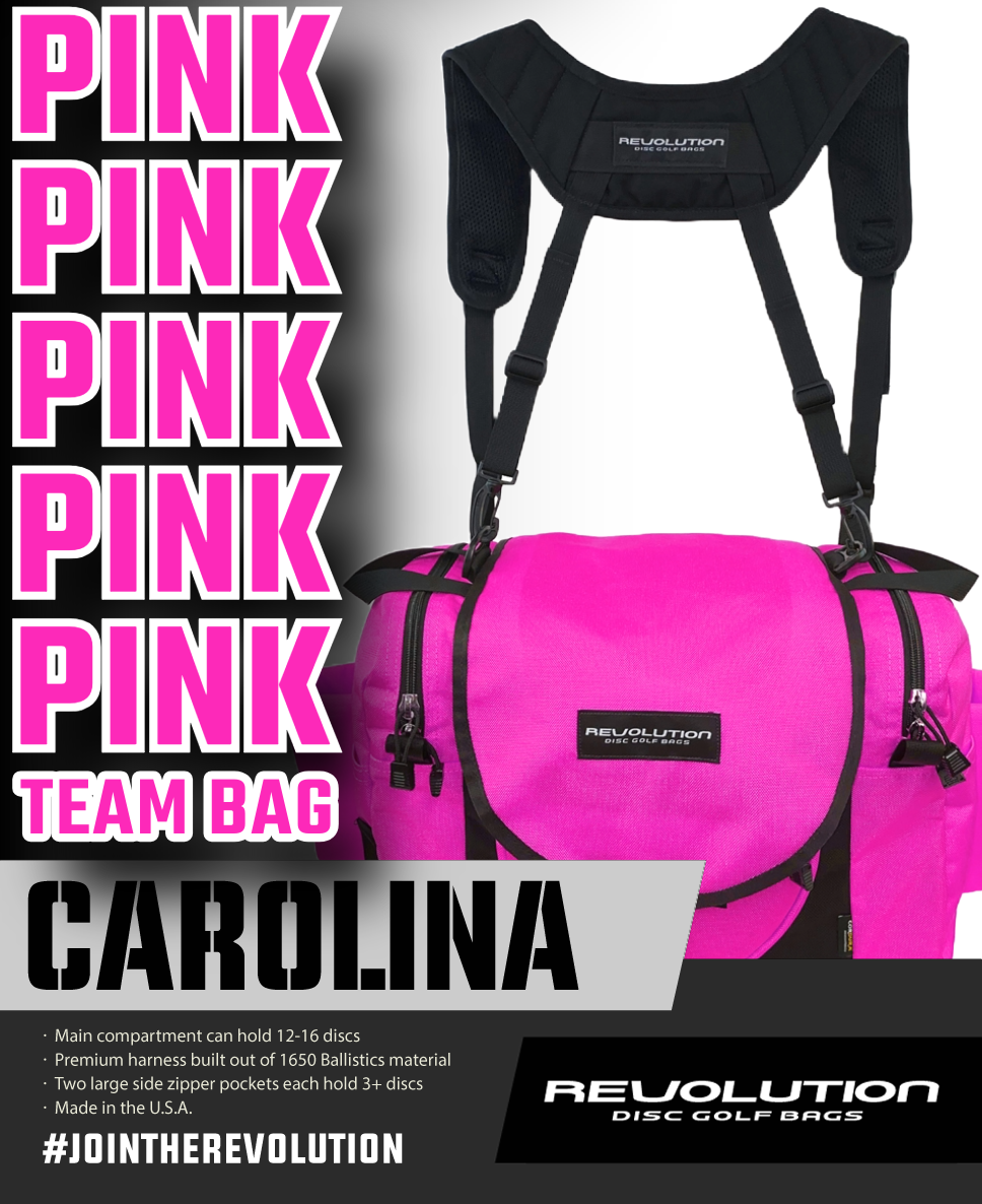 Gotta Go Gotta Throw Revolution Carolina Team V3 Disc Golf Bag - Brilliant Rose