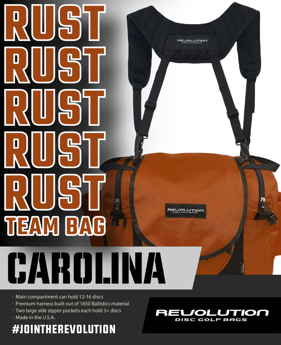 Gotta Go Gotta Throw Revolution Carolina Team V3 Disc Golf Bag - Rust