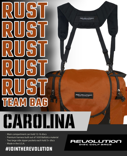 Gotta Go Gotta Throw Revolution Carolina Team V3 Disc Golf Bag - Rust