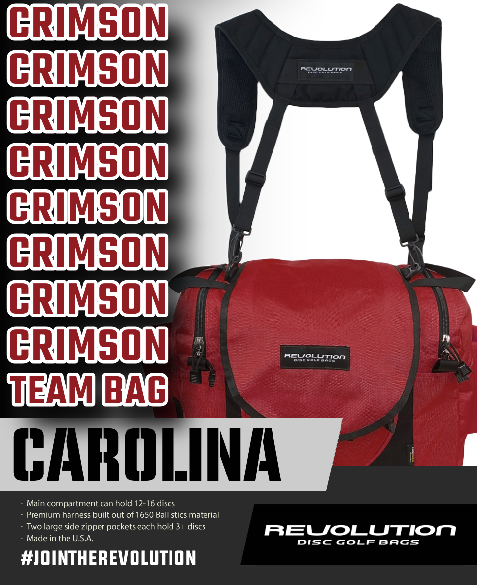 Gotta Go Gotta Throw Revolution Carolina Team V3 Disc Golf Bag - Crimson