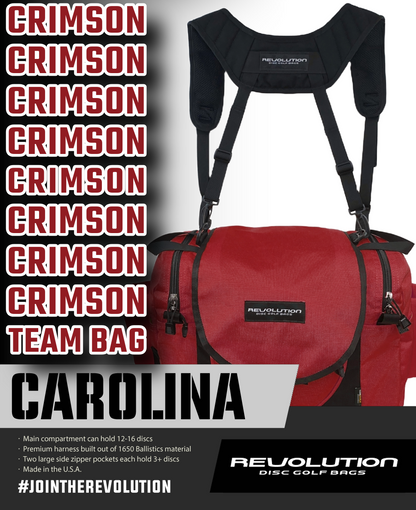 Gotta Go Gotta Throw Revolution Carolina Team V3 Disc Golf Bag - Crimson