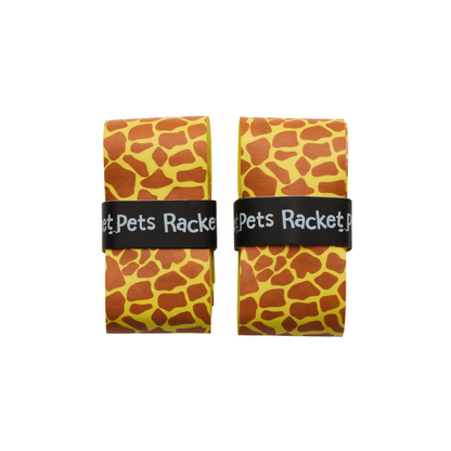 Racket Pets Overgrip Tape for Tennis Racket - Orange Giraffe (pack of 2)