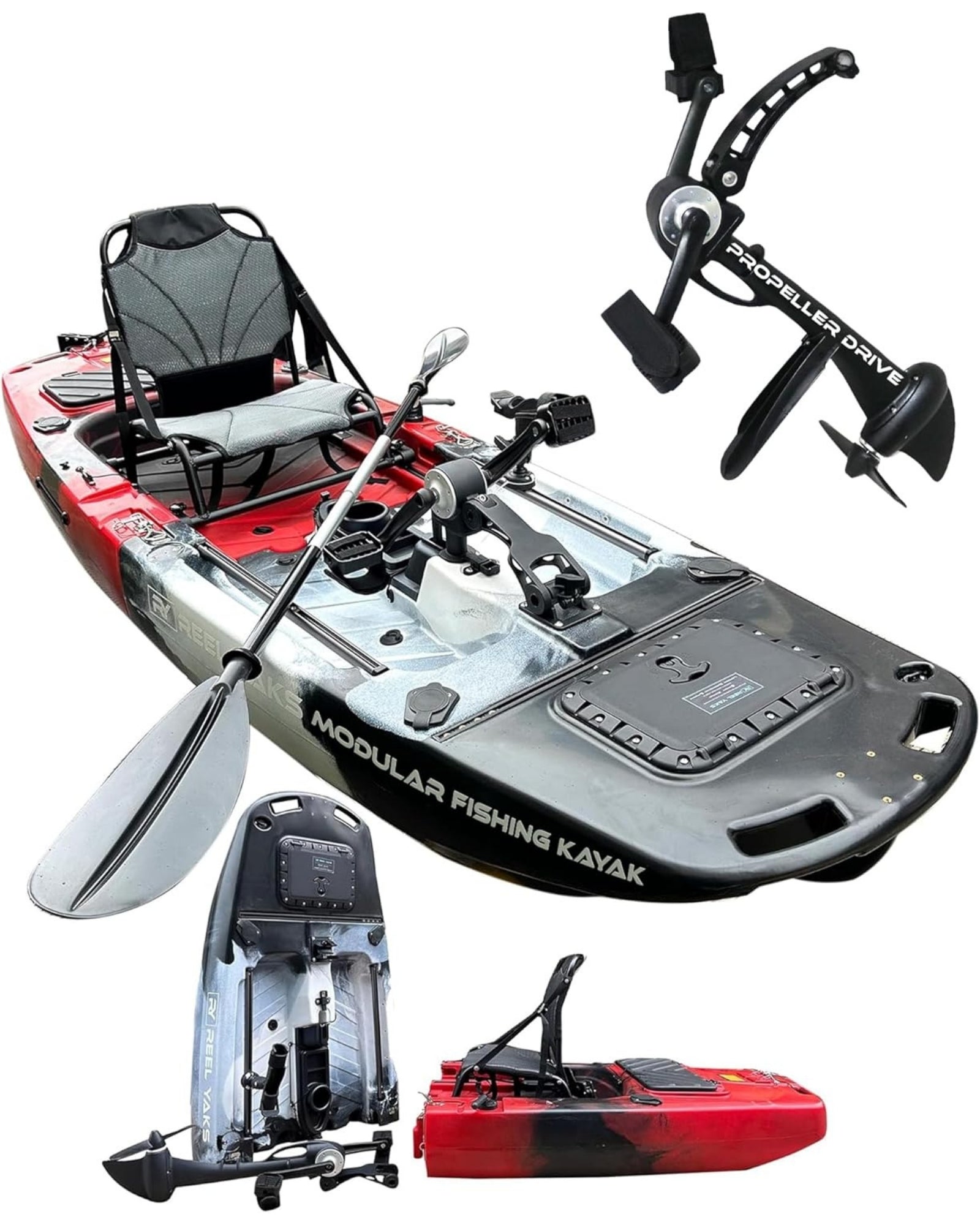 9.5ft Raider Propeller Kayak – Lightweight, Stable & Angler Ready Gray Black / in 1
