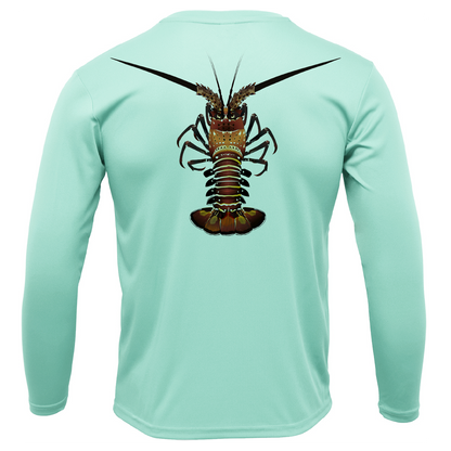 Saltwater Born Key West, FL Realistic Lobster Long Sleeve UPF 50+ Dry-Fit Shirt