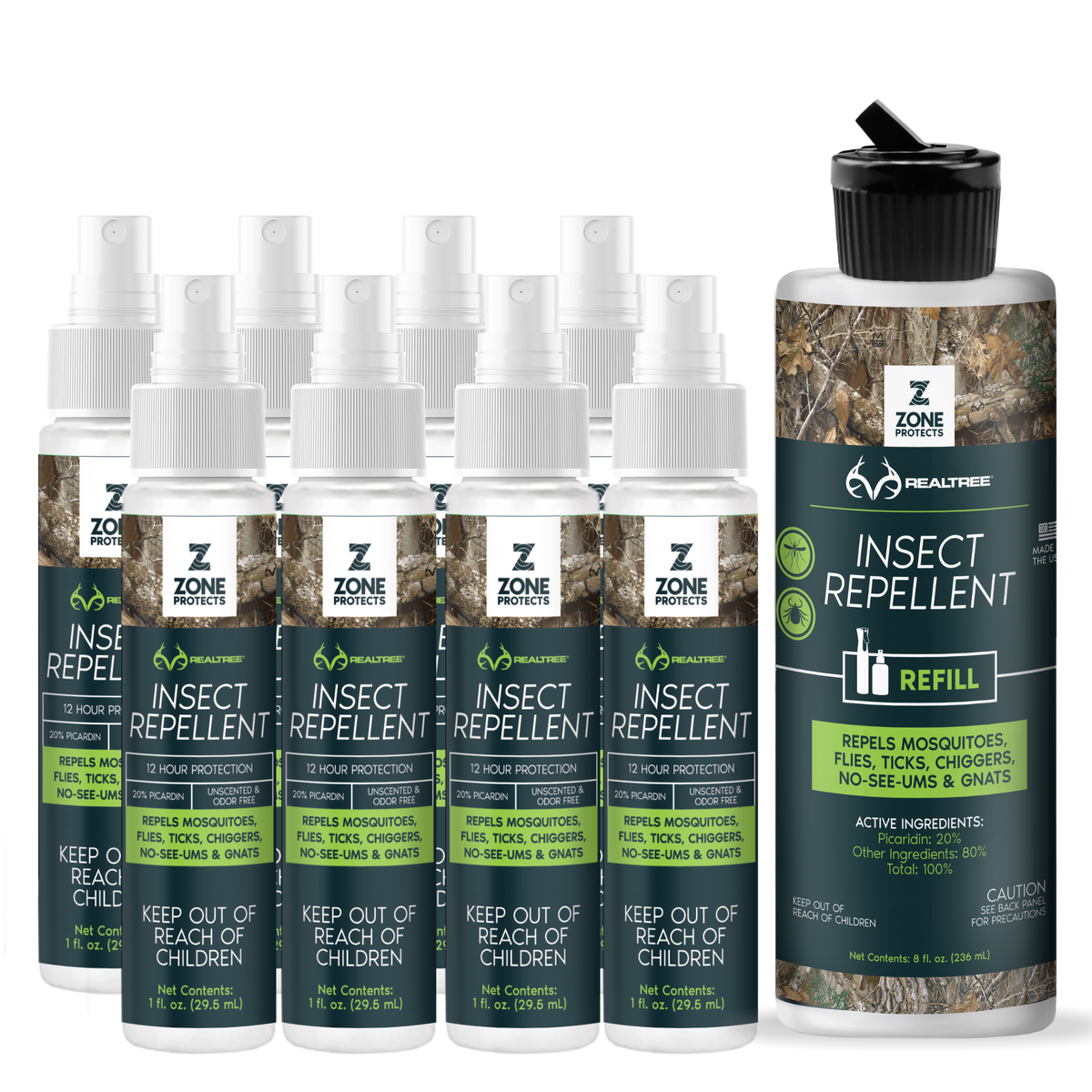 Zone Protects Zone Realtree Hunter's Pack Insect Repellent Spray, 1oz Case + Refill