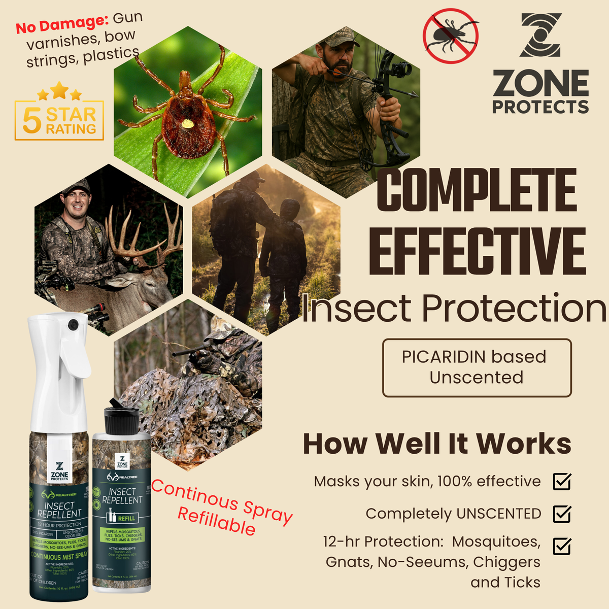 Zone Protects Insect Repellent Zone Realtree 10oz Mistosol + Refill