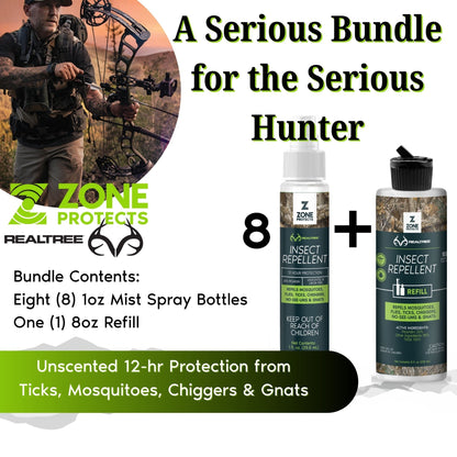 Zone Protects Zone Realtree Hunter's Pack Insect Repellent Spray, 1oz Case + Refill